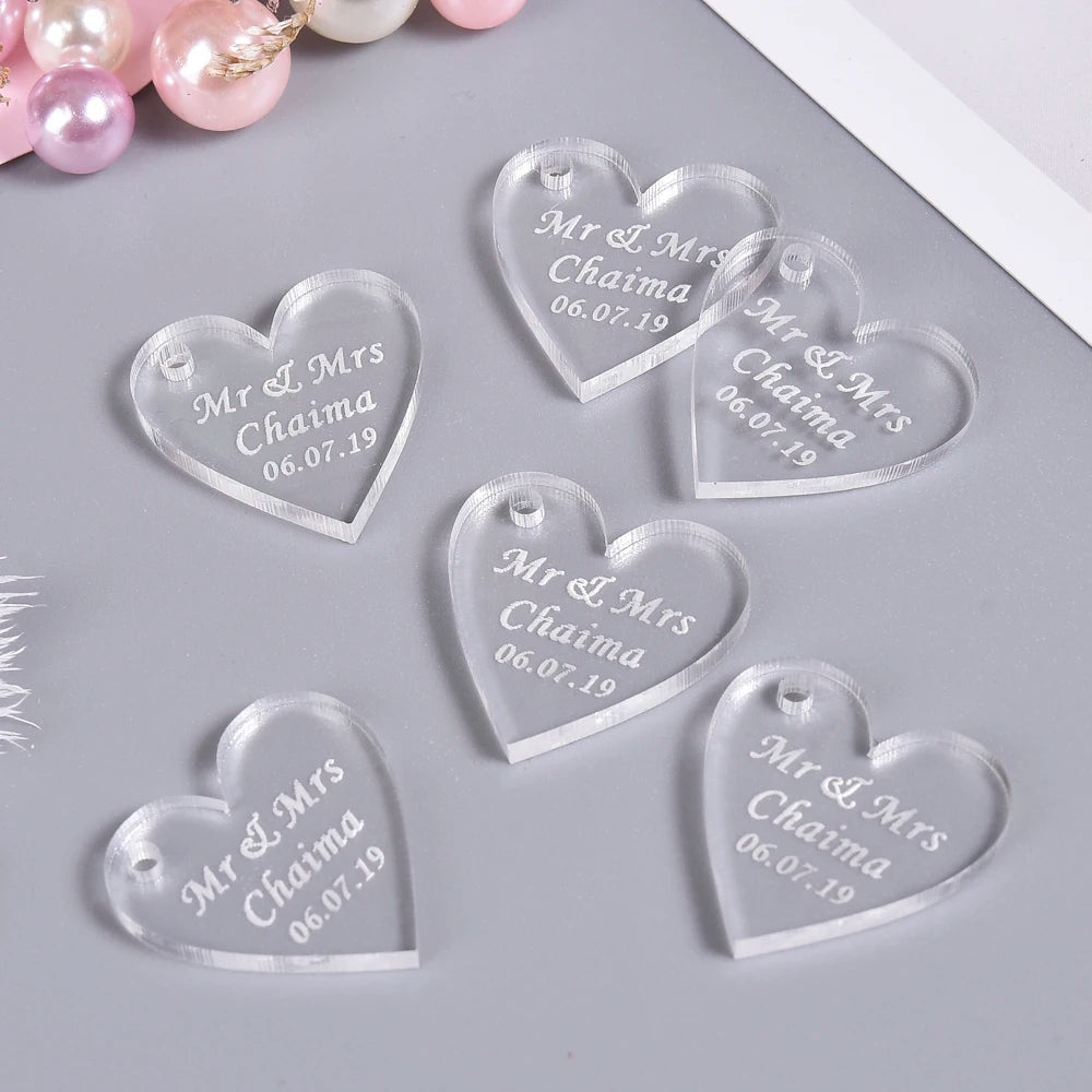 Personalized Table Heart Favors